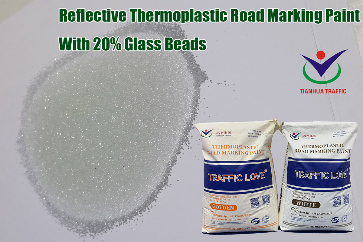 Reflective Thermoplastic Road Marking Paint With 20% Glass Beads