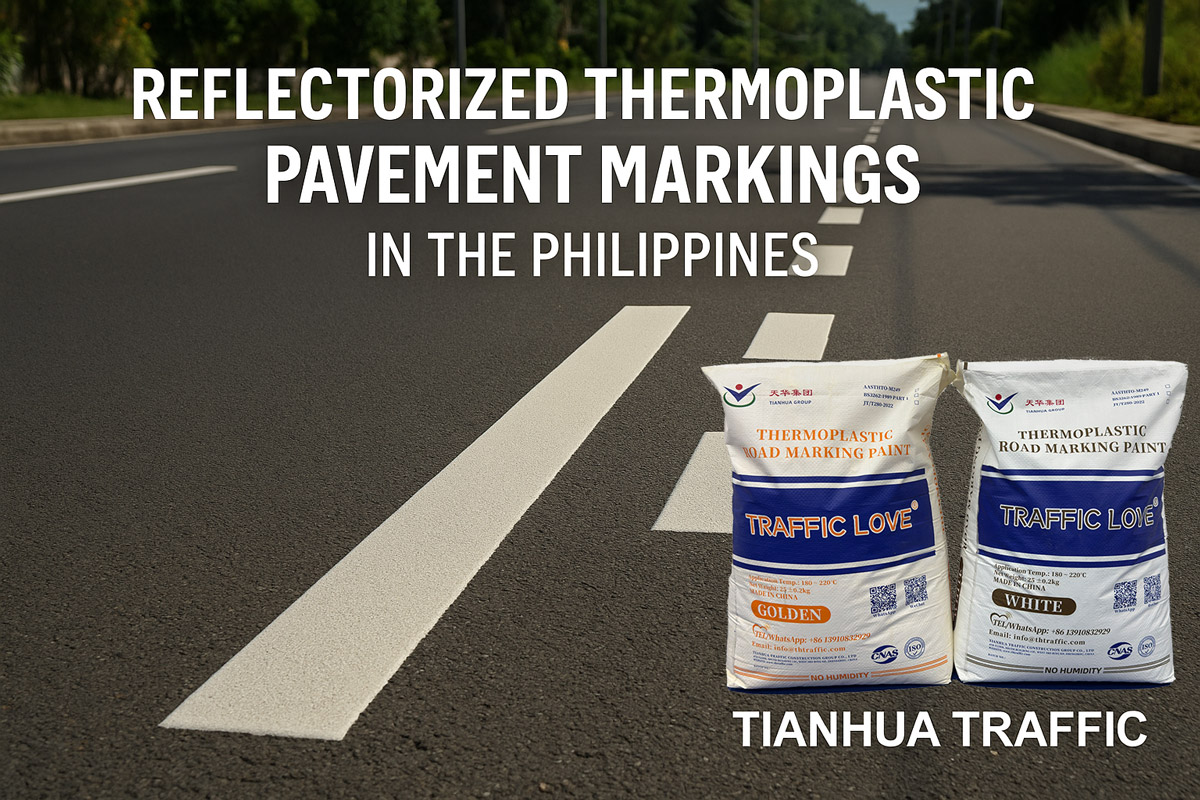 Reflectorized Thermoplastic Pavement Markings in the Philippines | TIANHUA Traffic