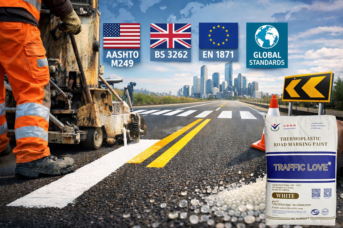 Thermoplastic Road Marking Paint Standards: AASHTO M249, BS 3262, EN 1871 and Global Requirements
