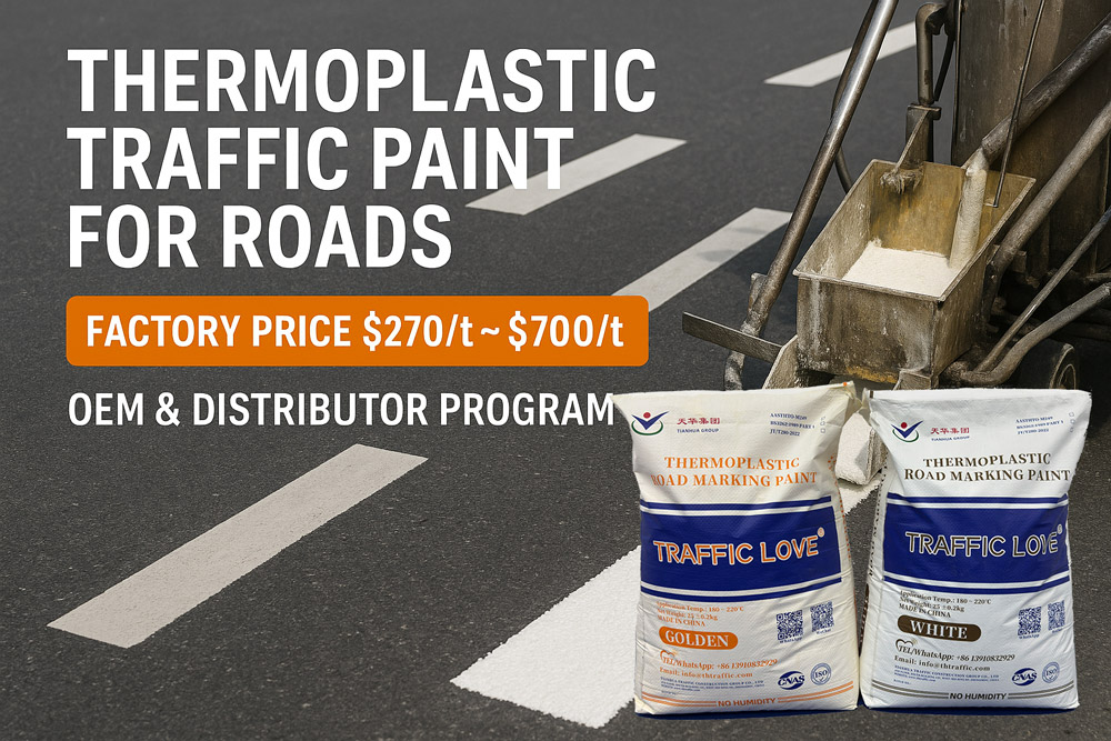 Traffic Paint for Roads – Thermoplastic Paint from $270/t ~ $700/t | Factory Supply OEM