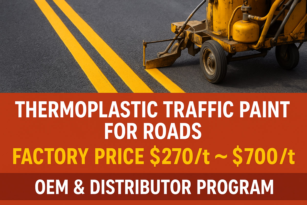 Thermoplastic Traffic Paint for Roads – Factory Price $270/t ~ $700/t | OEM & Distributor Program