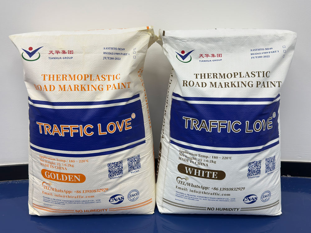 Tianhua thermoplastic road marking paint supplied for Myanmar road projects