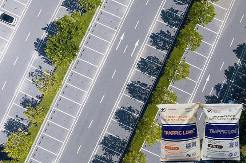 Thermoplastic road marking paint for parking lots