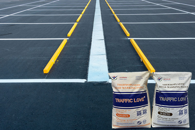Thermoplastic road marking paint for parking lots