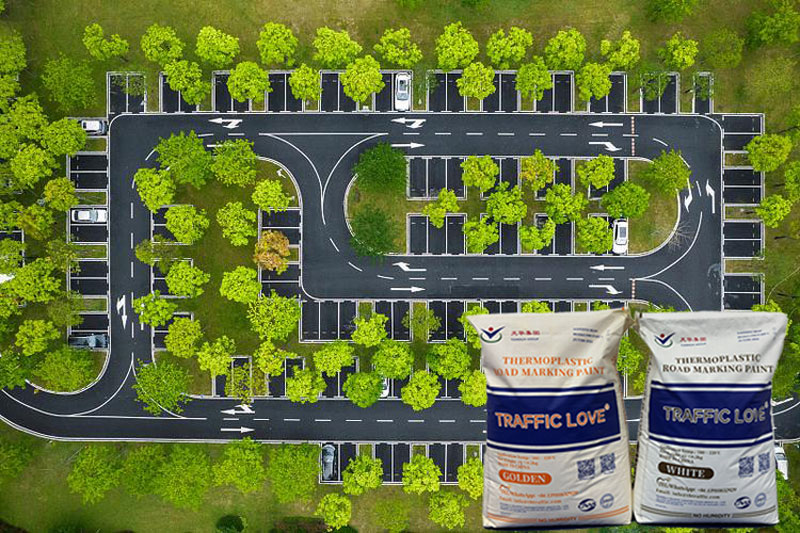 Thermoplastic road marking paint for parking lots