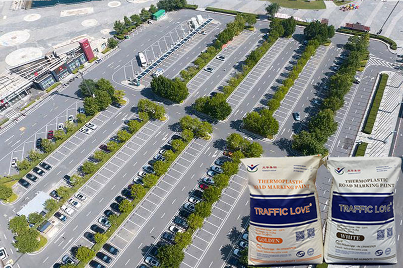 Thermoplastic road marking paint for parking lots