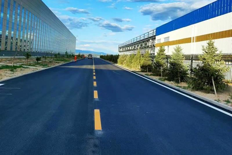 Industrial park road markings