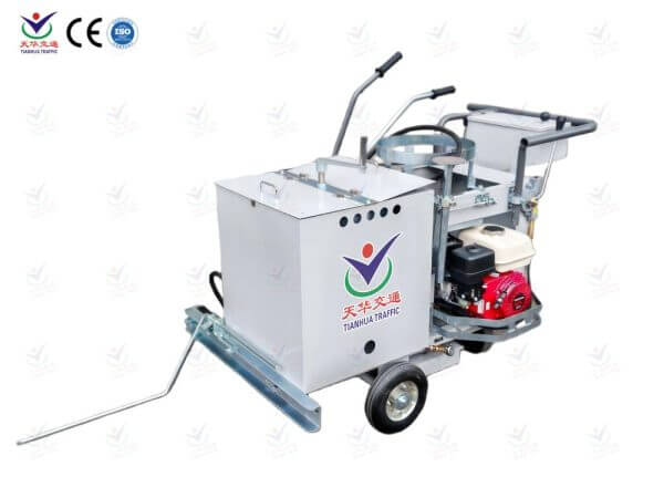 Gasoline powered thermoplastic road marking machine