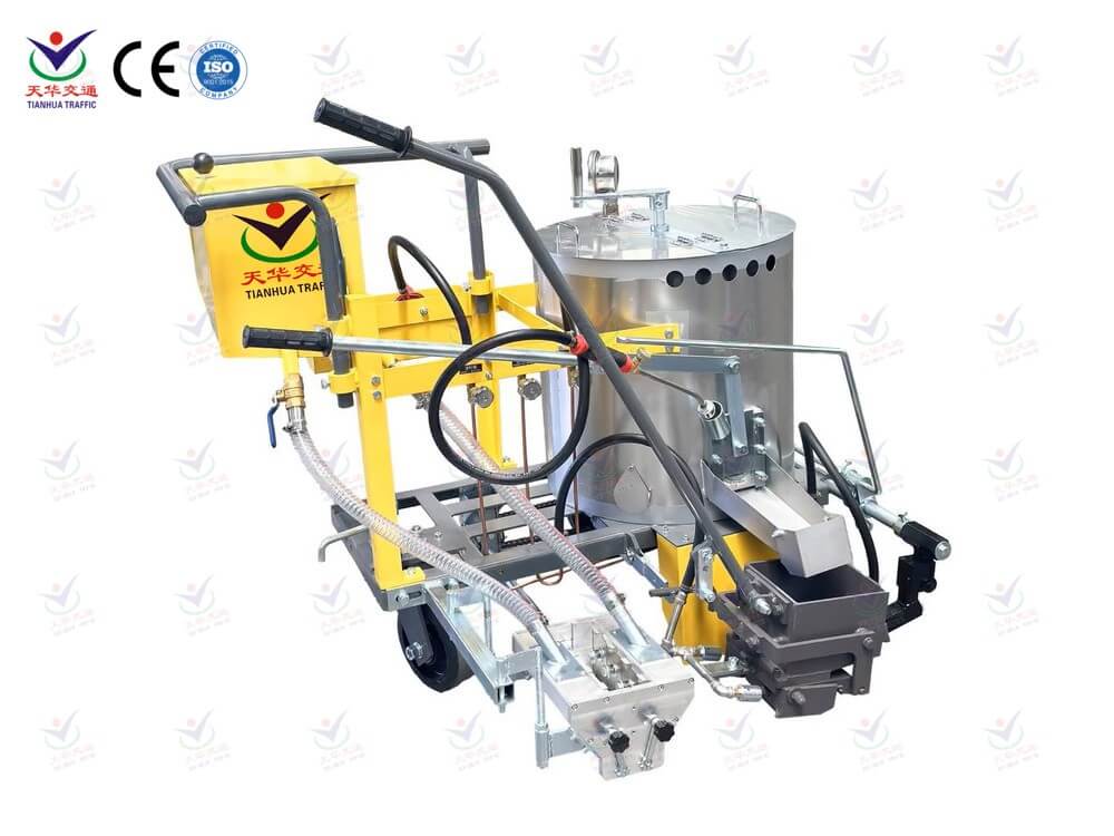 Hand push thermoplastic road marking machine