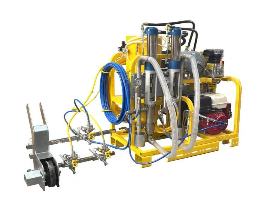Vehicle-mounted cold spray road marking machine