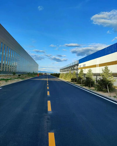 Industrial park road markings